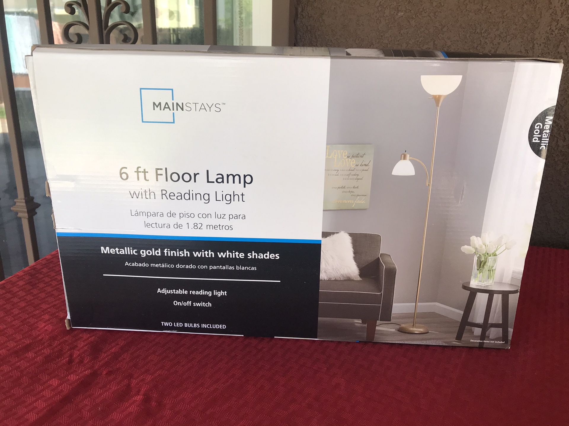 6 ft floor lamp with reading light new