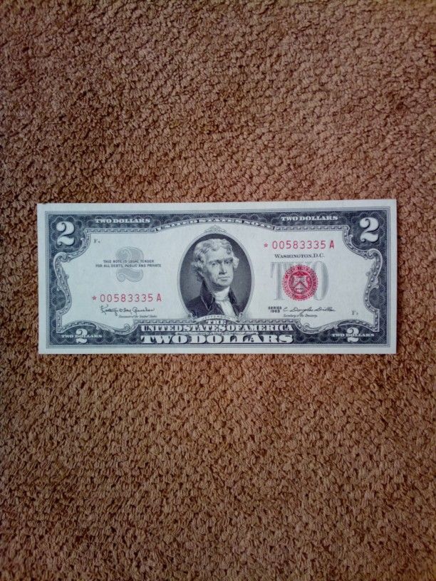 1963 $2 Two Dollar Star Banknote