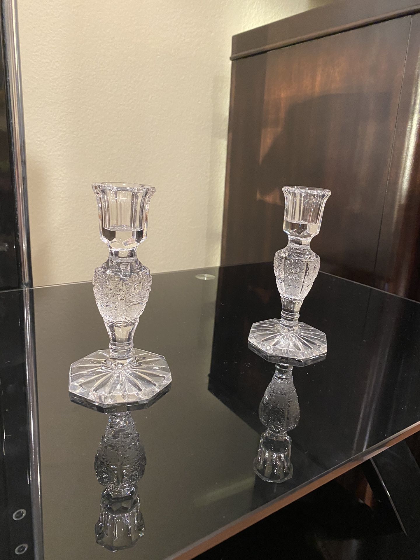 Bohemian Crystal candle holders