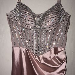XS Champagne Prom Dress