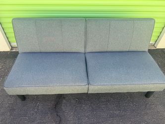 Gray-Blue Armless Loveseat Sofa