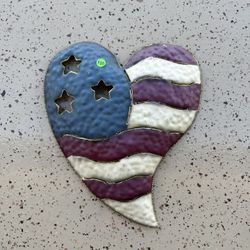 American Heart Flag Garden Art