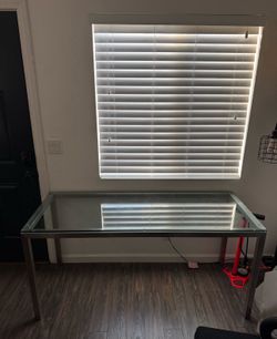 Stainless Steel & Glass Top Desk