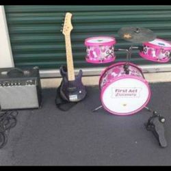 Kids Violin,  Electric Guitar And Drums 