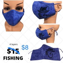 New Bass Fish Facemask , Large