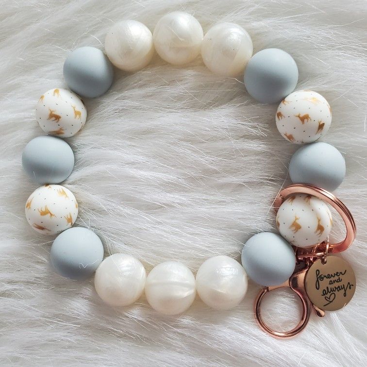Silicone Beaded Wristlet Keychain