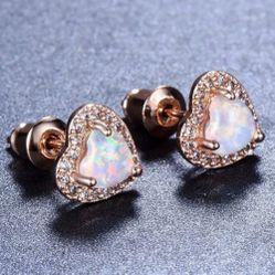 Rose Gold Plated Heart Earrings