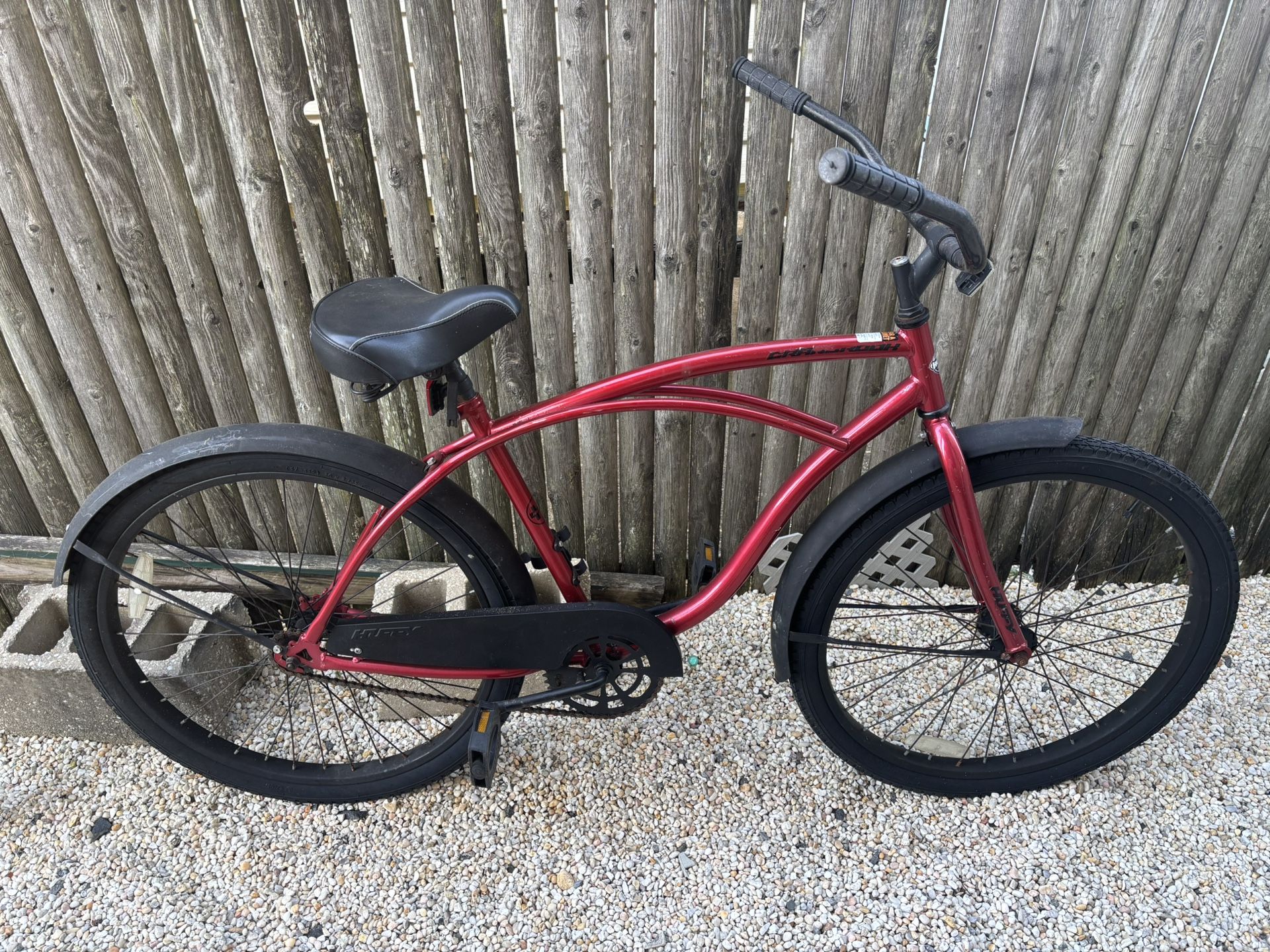 Red Huffy Beach Cruiser