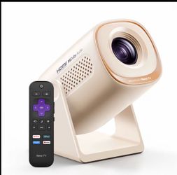 Roku TV Smart Projector wWiFi&Bluetooth, Dolby Audio,Auto Vertical Keystone & Zoom,180° Rotating, No Streaming Stick Needed,Projector for Home and Out