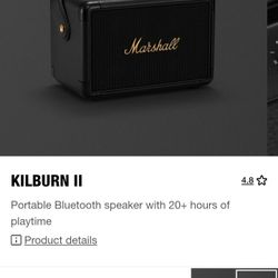 Marshall Kilburn II Portable Bluetooth Speaker