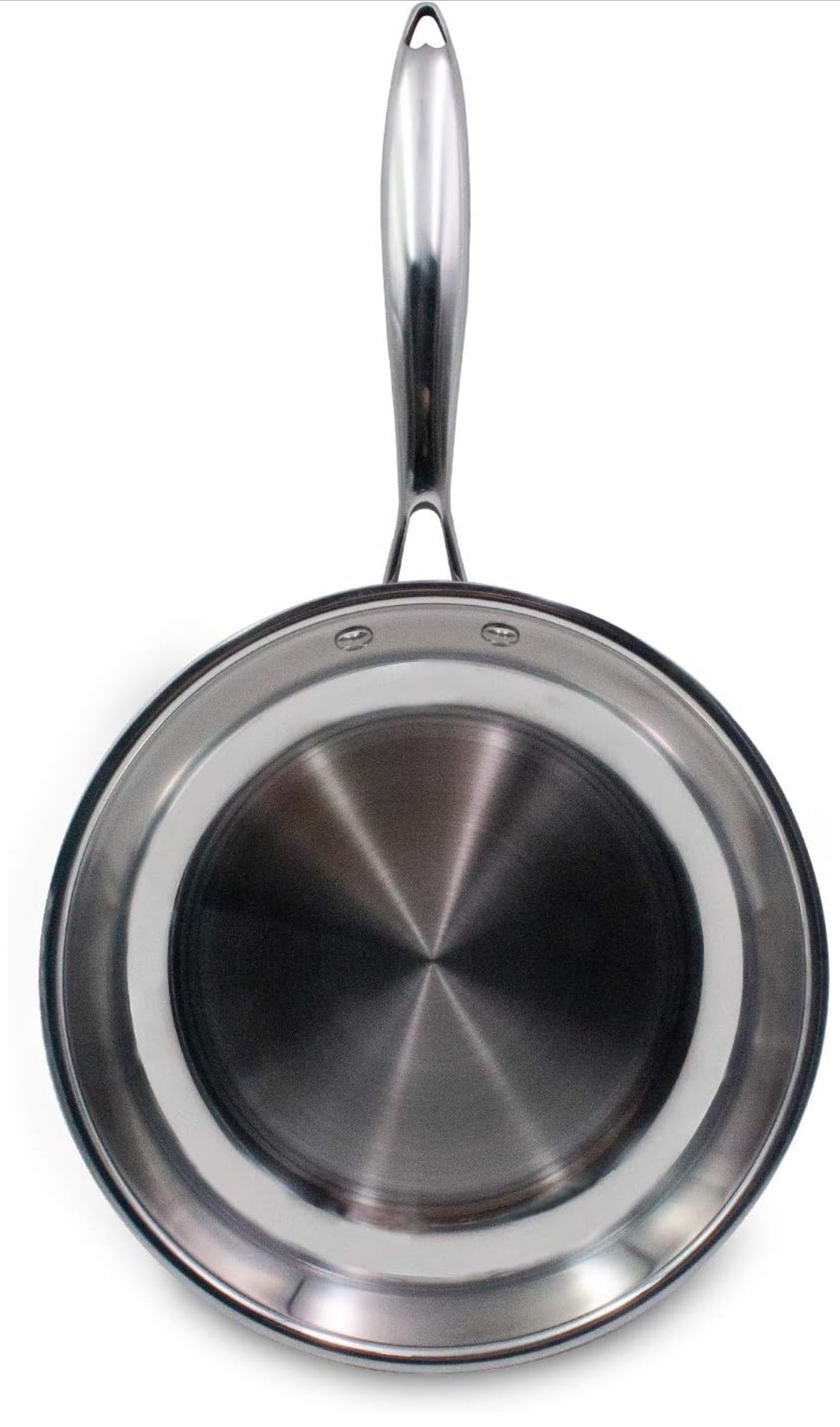 11" Tri-Ply Bonded Stainless Steel Saute/Fry Pan, Oven & Dishwasher Omelet Pan, Mirror-Polished Skillet