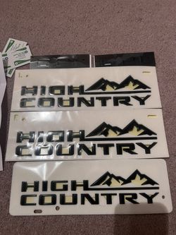 Chevy Silverado High Country Factory Gloss Black Emblems 6.2L