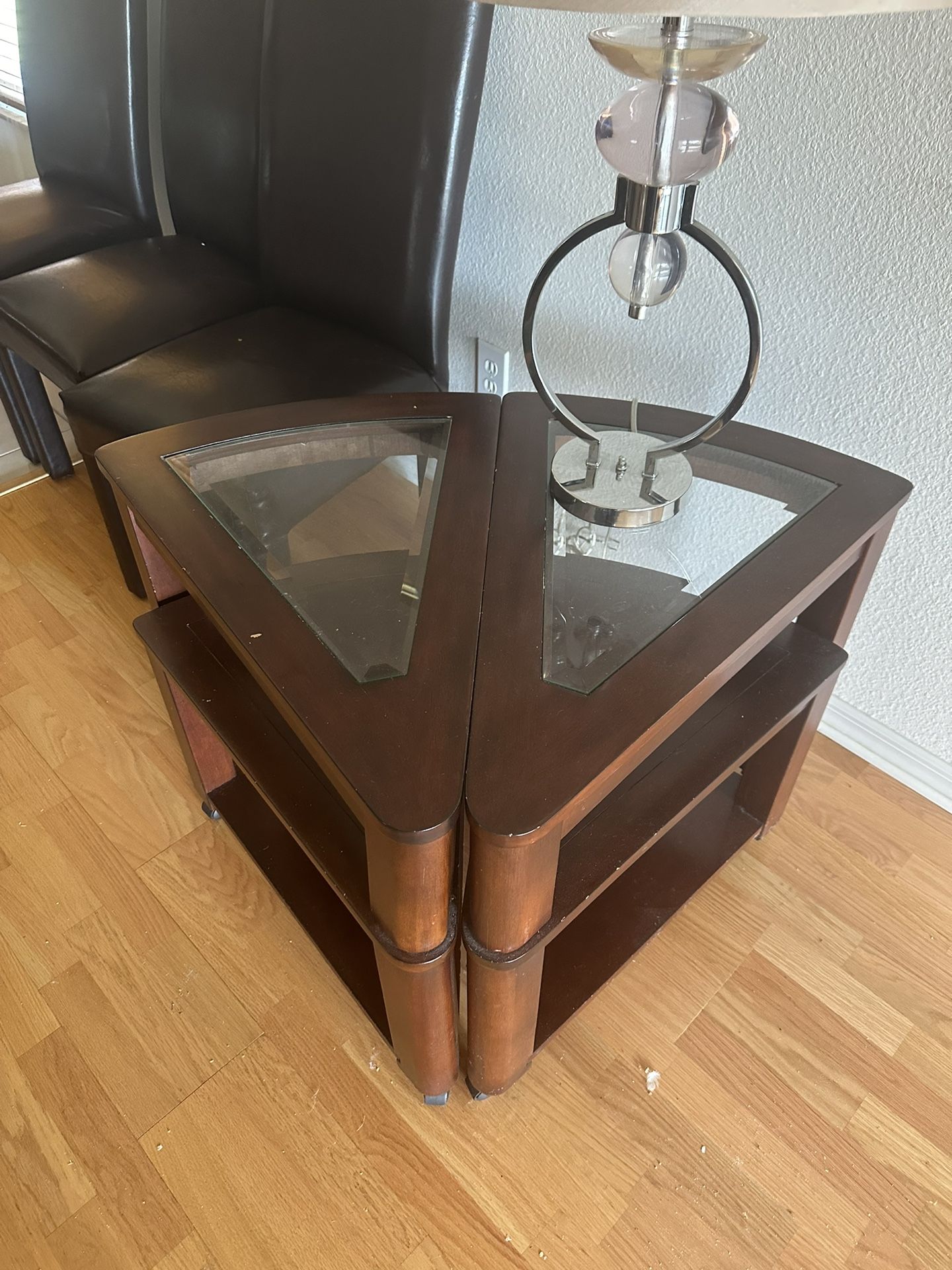 2 Swivel End Tables 
