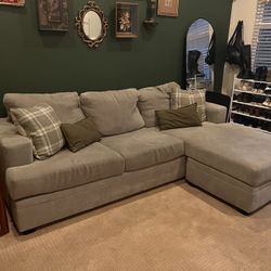 Light Grey L shaped Sleeper Sectional