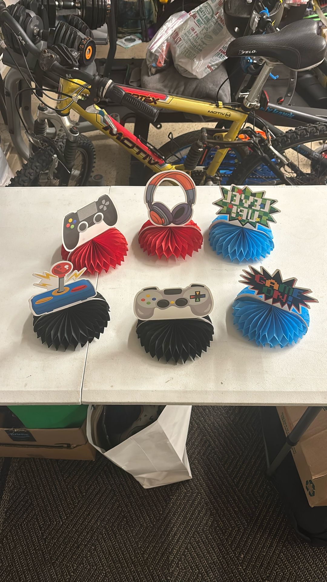 Video Game Honeycomb Table Centerpiece Game On Controllers