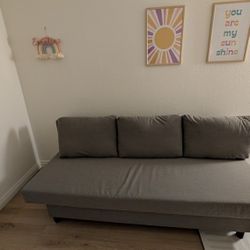 IKEA ÄLVDALEN - Grey Futon / Sleeper Sofa - Compact & Modern style