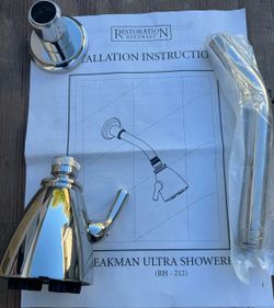 Restoration Hardware Speakman Ultra Showerhead & Asbury Roman Tub in polish nickel Faucet