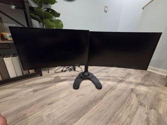 Dual Samsung 27" Curved Monitors Gaming. With Stand : LC27F390FHNXGO