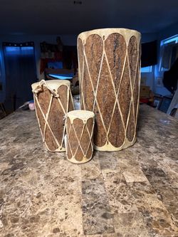 Set of 3 Native American Style Hand Drums