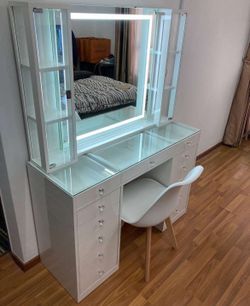 Vanity with stool