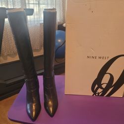 Nine West Leather Black Boots 