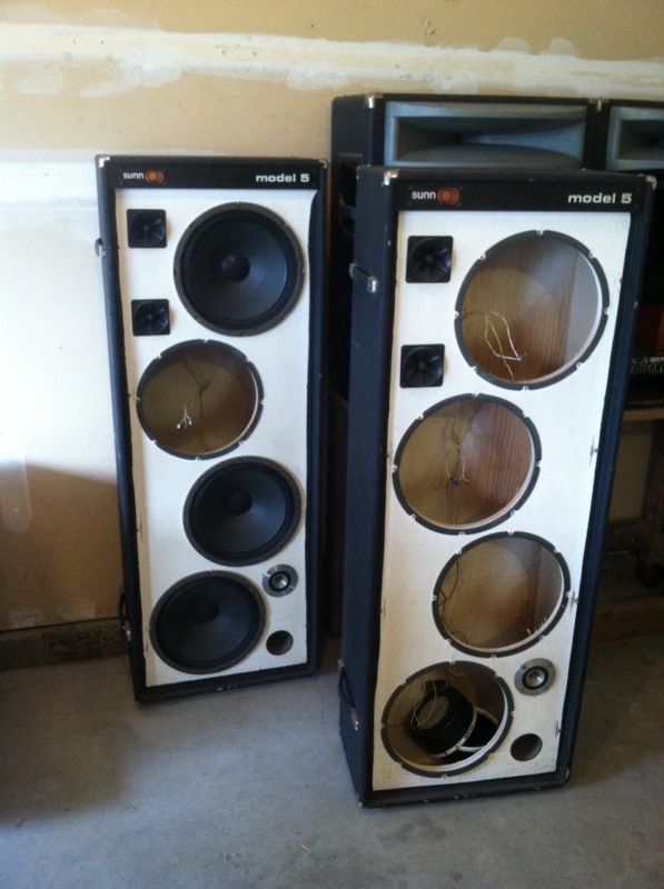 Sunn PA Speakers, 100w each with 4 12" speakers