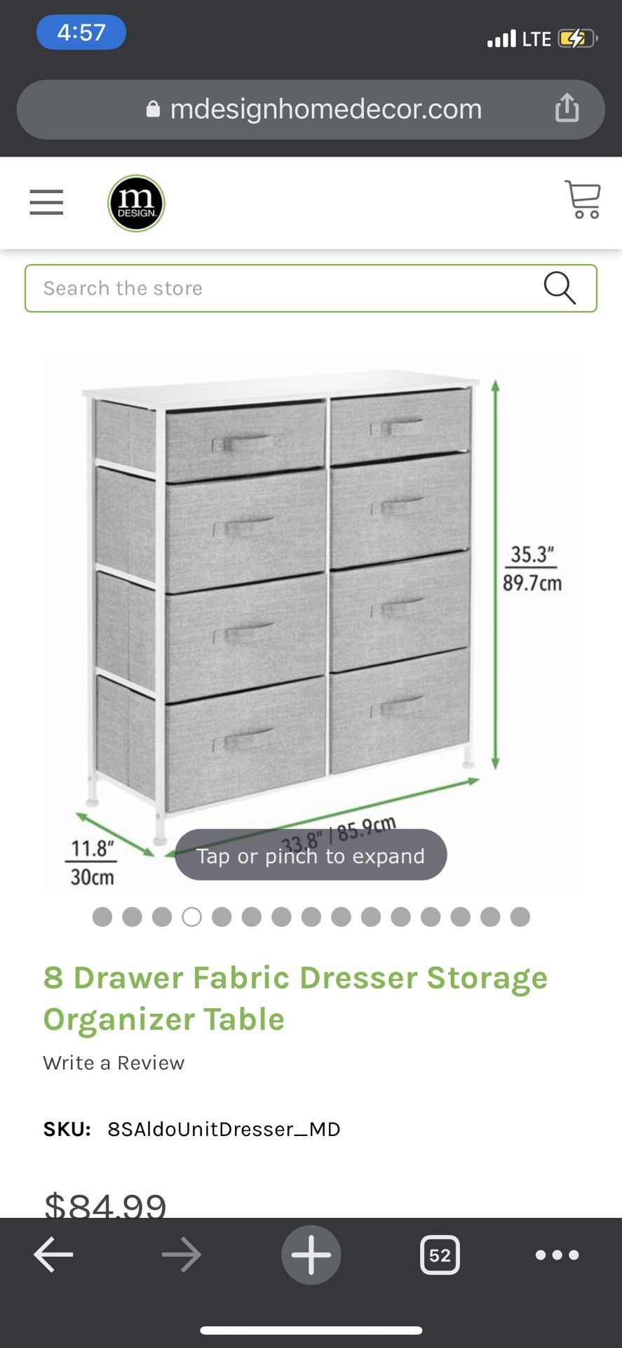 8 drawer organizer table