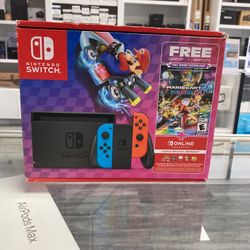 Nintendo Switch With Mario Kart & Deluxe