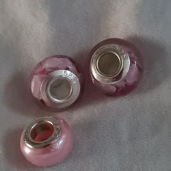 3 925 Murano Glass Sterling Bead Charms 