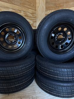 NEW 205/75R15 ST Trailer Tires with 5-Lug Steel Rims
