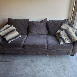 Sofa Couch, 3 Seat Couch, Brown Couch, Living Spaces Couch,  Brown Sofa, Throw Pillows, Living Room Sofa, Living Room Couch