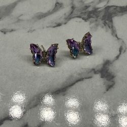 Gold Plated Butterfly Earrings