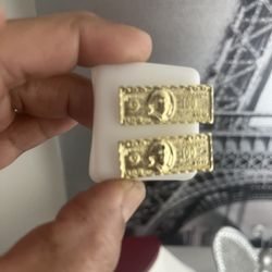 10o dollar earrings gold plated