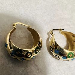 18k Real Gold Earrings 