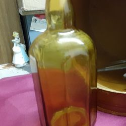 Amber Glass Octagon Pharmacy Bottle 