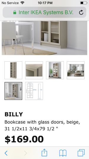 Ikea Billy Bookcase With Glass Doors Off White Beige Still In