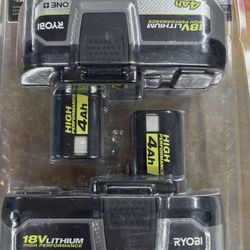 New Ryobi 2 Pack Batteries