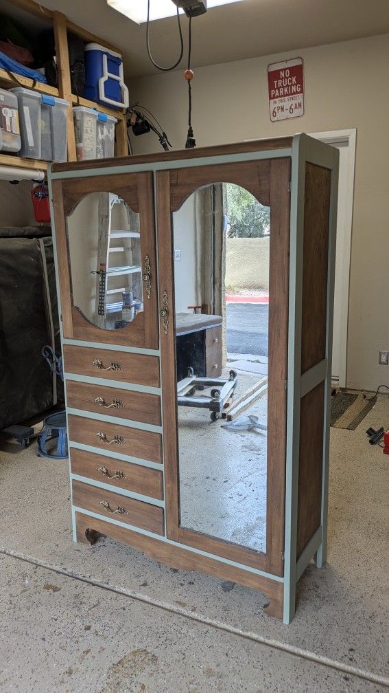 Antique Waterfall Armoire