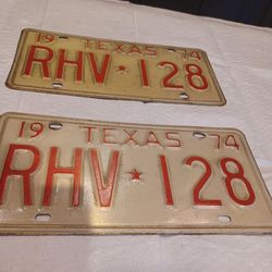 1974 Texas License Plates