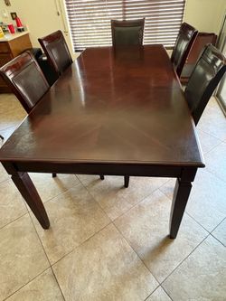 Dining room table and chairs