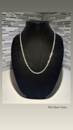 950 Silver Paper Clip Chain