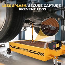 15 Gal Electric Oil Drain Pan, 110V High-Flow Pump, 9.8 FT Hose, 200 W Motor, 2 Locking Swivel Casters And 2 Directional Wheels Stable, Folding Handle