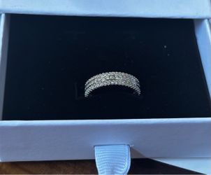 STUNNING Size 8 Moissanite Band – .925 Sterling Silver (1.0ct)