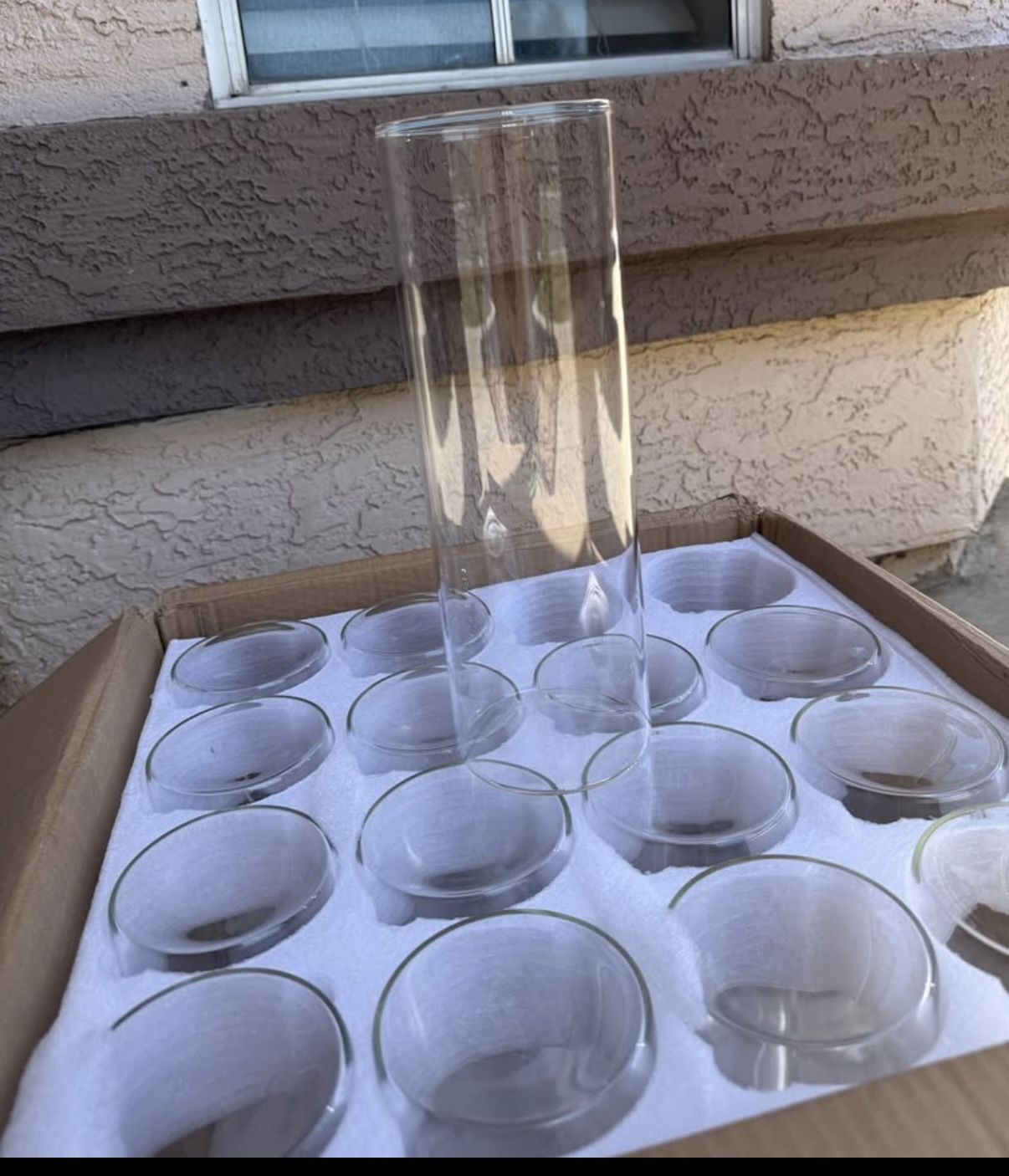 Glass Cylinder Vases for Centerpieces, 15 Pcs Large Clear