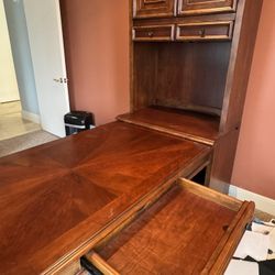  Hooker Furniture Cherry Creek traditional partner's desk set with a bookcase hutch - 79” x 31” x 82”