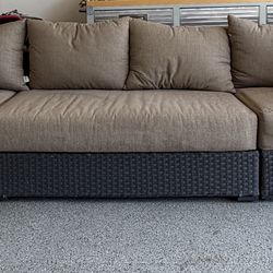 Outdoor sofa, love seat, and ottoman