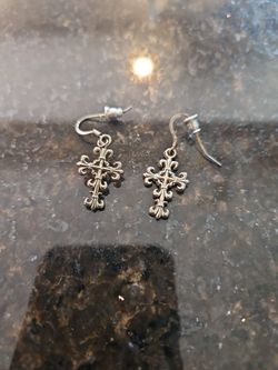 Sterling Silver Cross Earrings