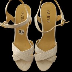 Guess White  Sandal Wedges