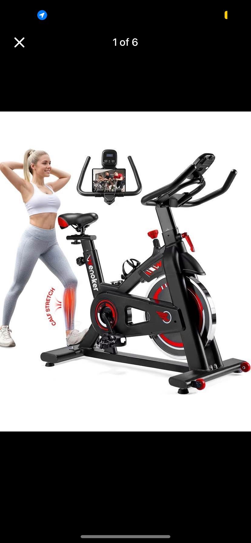 Exercise Bike, WENOKER Indoor Cycling Bike/Stationary Bike for Home, Indoor Bike with Silent Belt Drive, Heavy Flywheel and LCD Monitor for Home Gym C