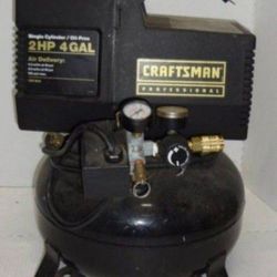 CRAFTSMAN 2HP 4 GALLON AIR COMPRESSOR - OIL FREE - WORKS PERFECTLY 